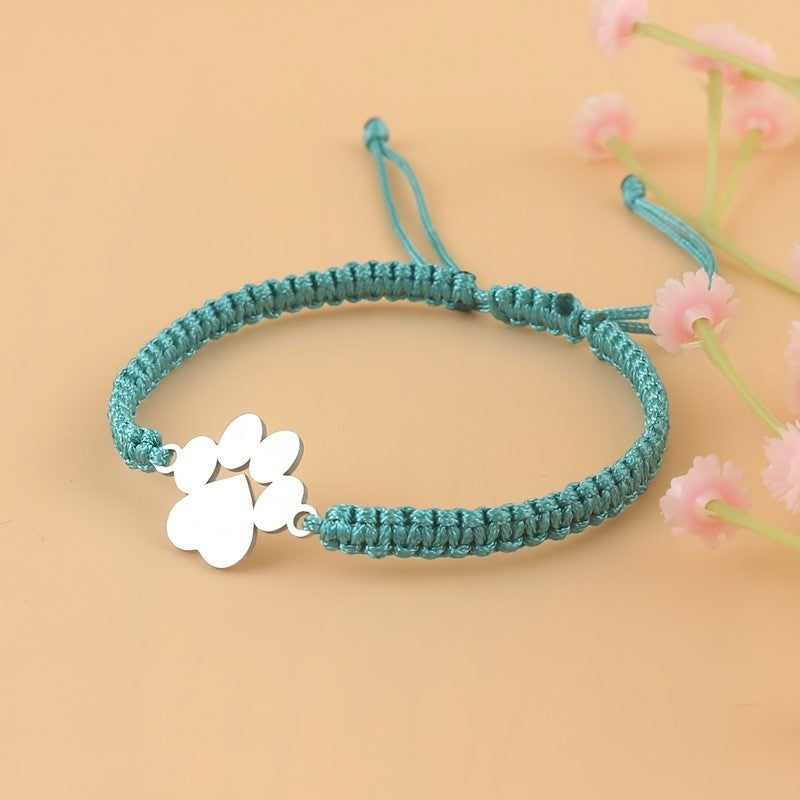 Paw Charm Braided Bracelet