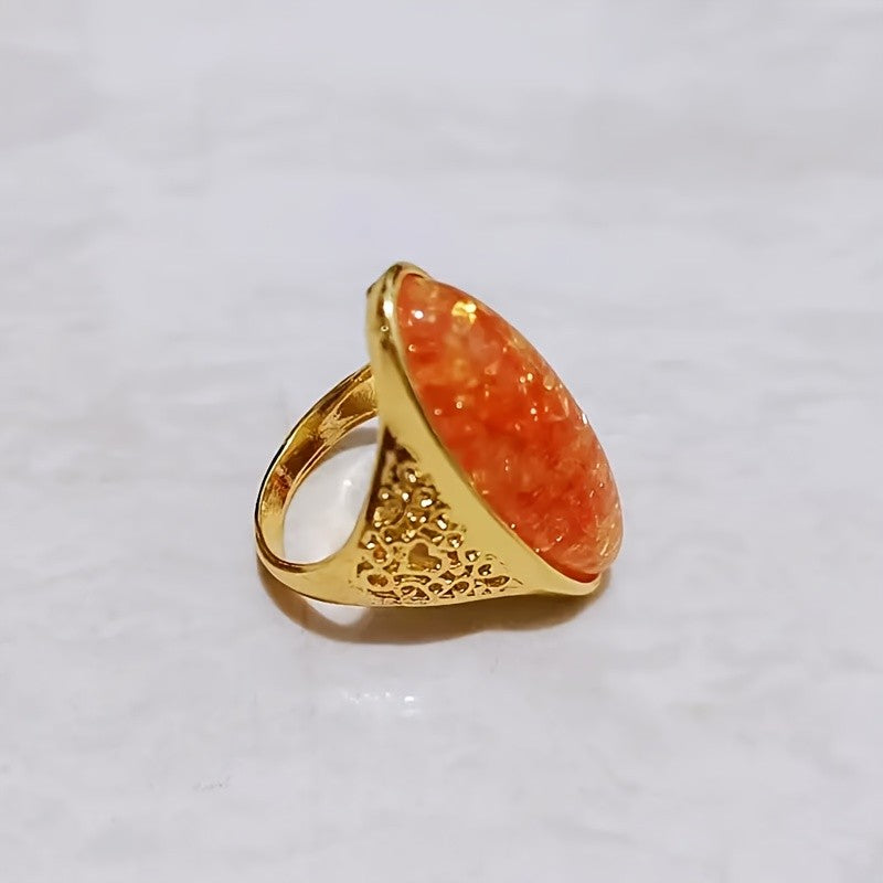 Amber Oval Statement Ring