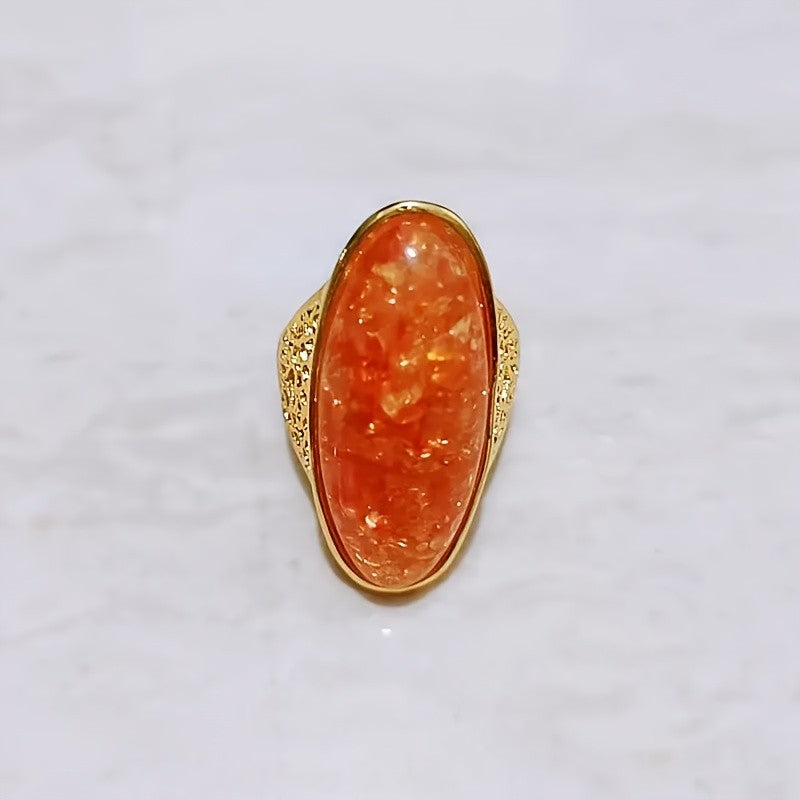 Amber Oval Statement Ring