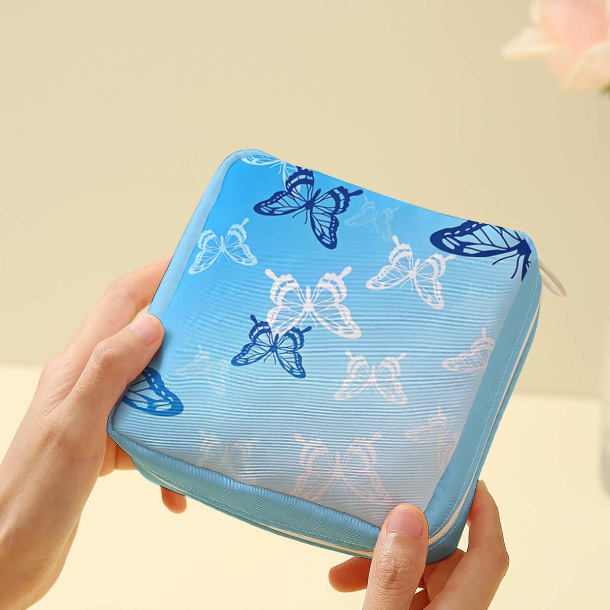 Butterfly Print Zip Pouch