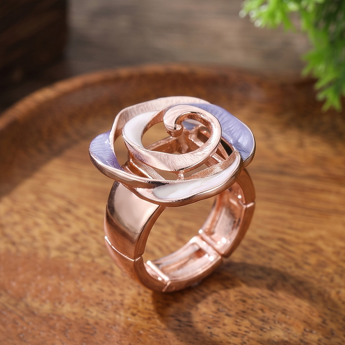Multicolor Enamel Rose Ring