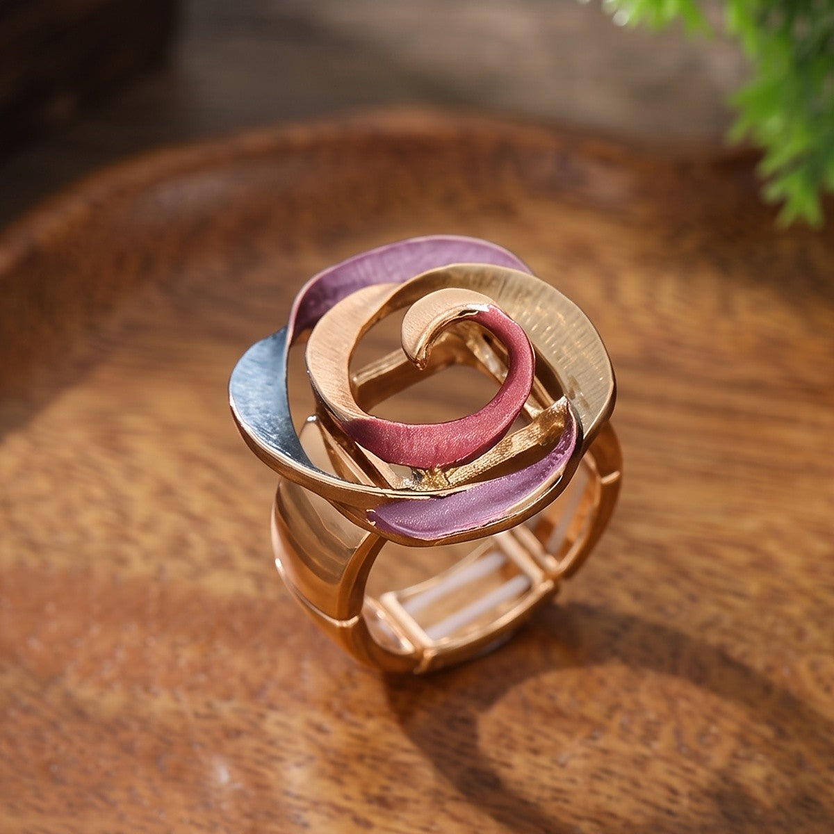 Multicolor Enamel Rose Ring