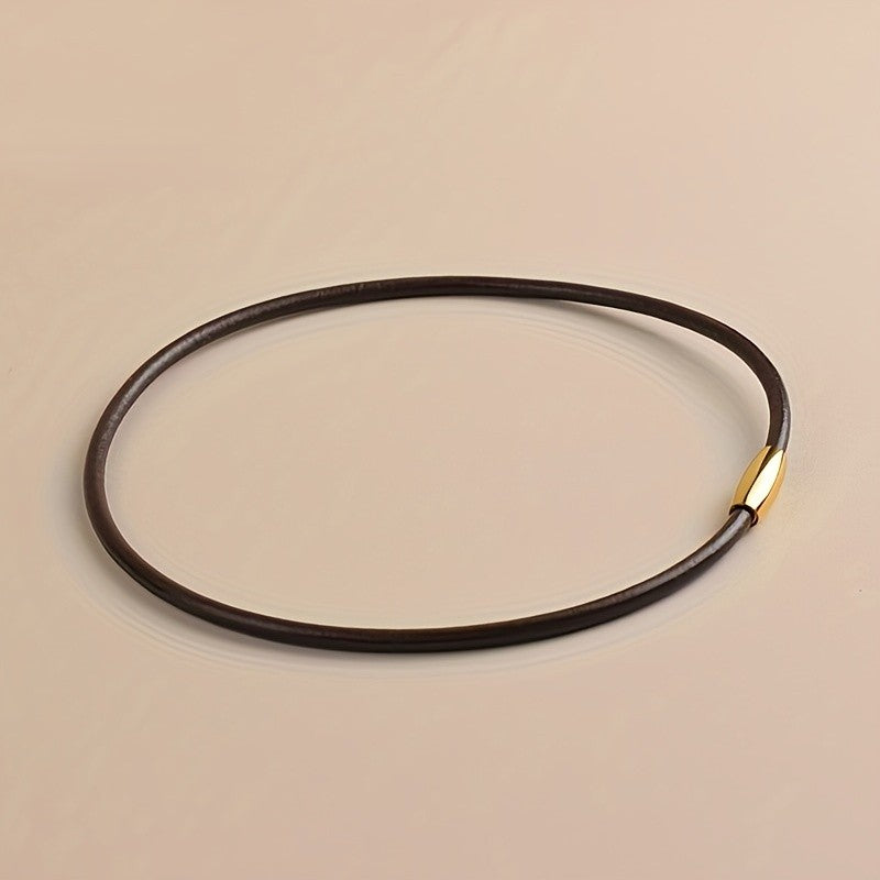 Gold Accent Leather Choker