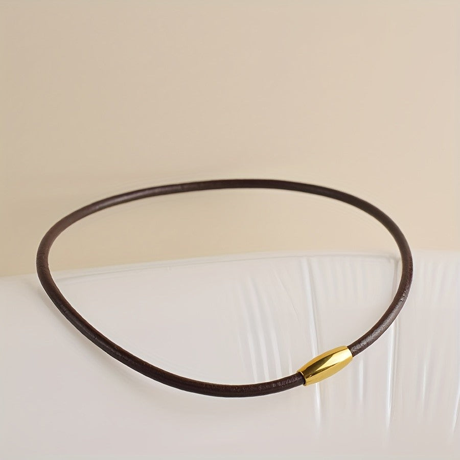 Gold Accent Leather Choker