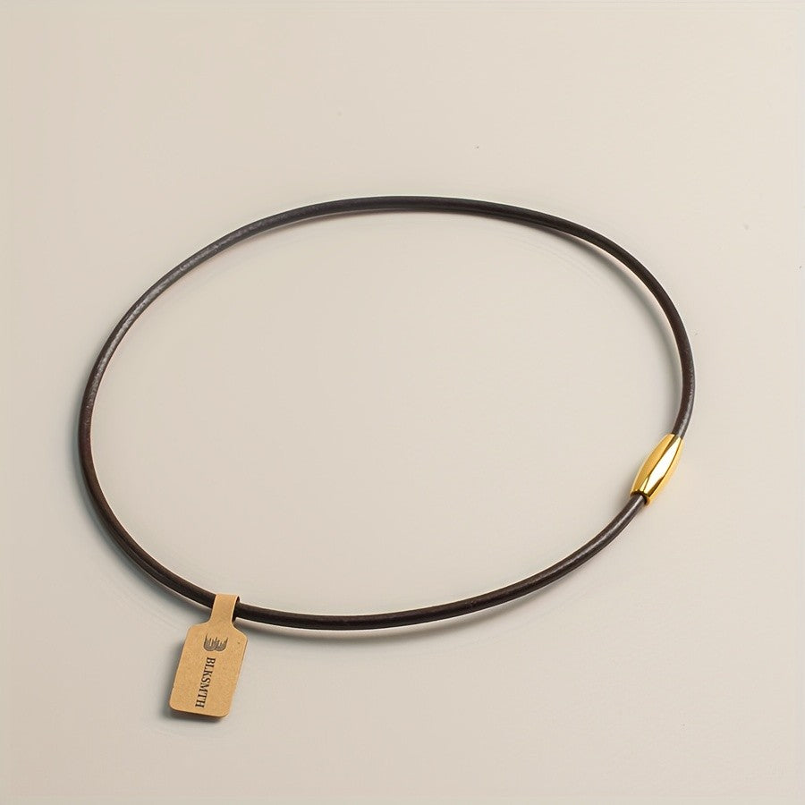 Gold Accent Leather Choker