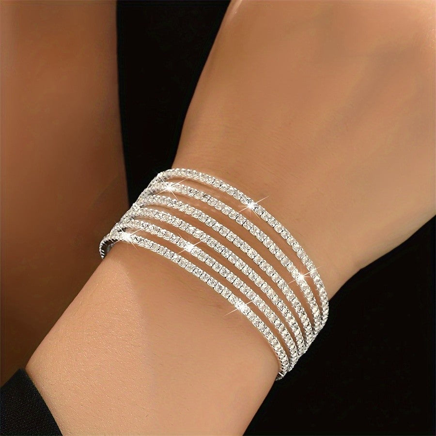 Multi-Row Crystal Bracelet