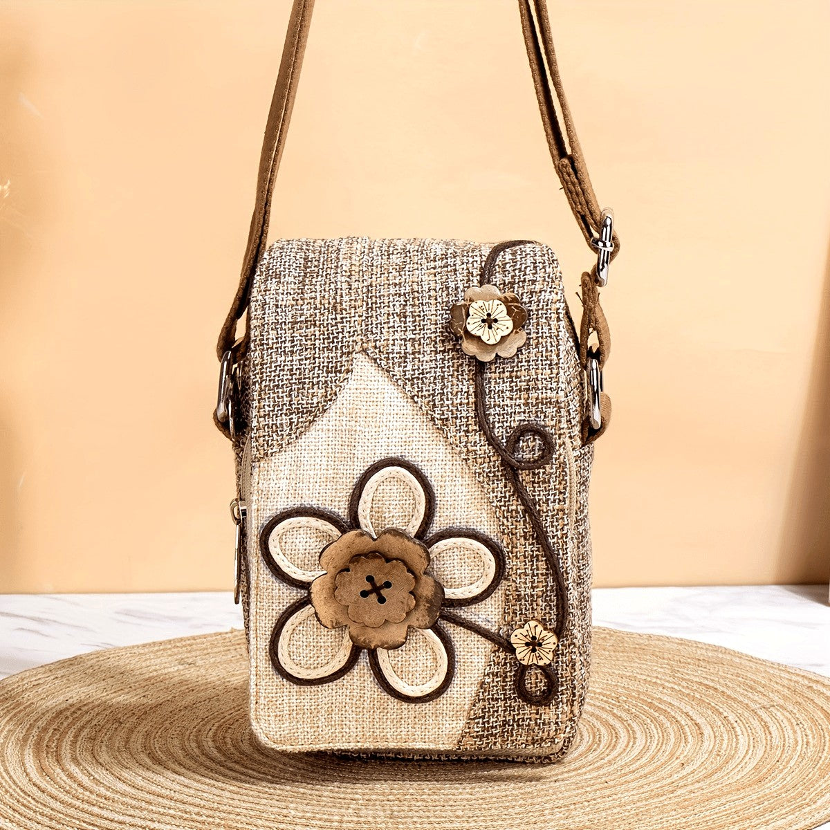 Floral Fabric Crossbody Bag