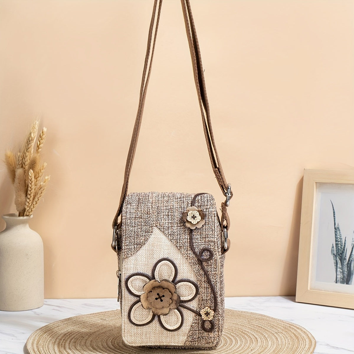 Floral Fabric Crossbody Bag