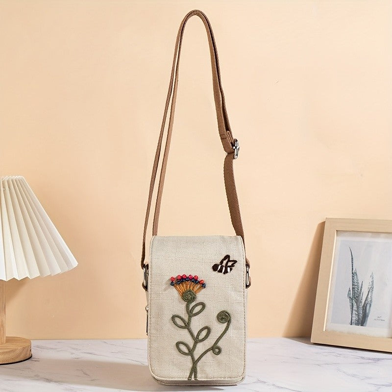 Floral Fabric Crossbody Bag