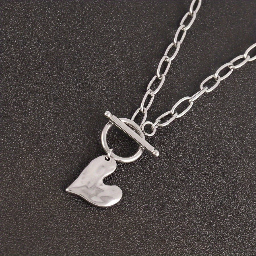 Asymmetric Heart Toggle Necklace