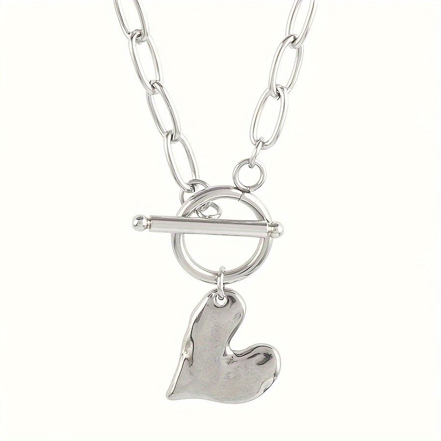 Asymmetric Heart Toggle Necklace