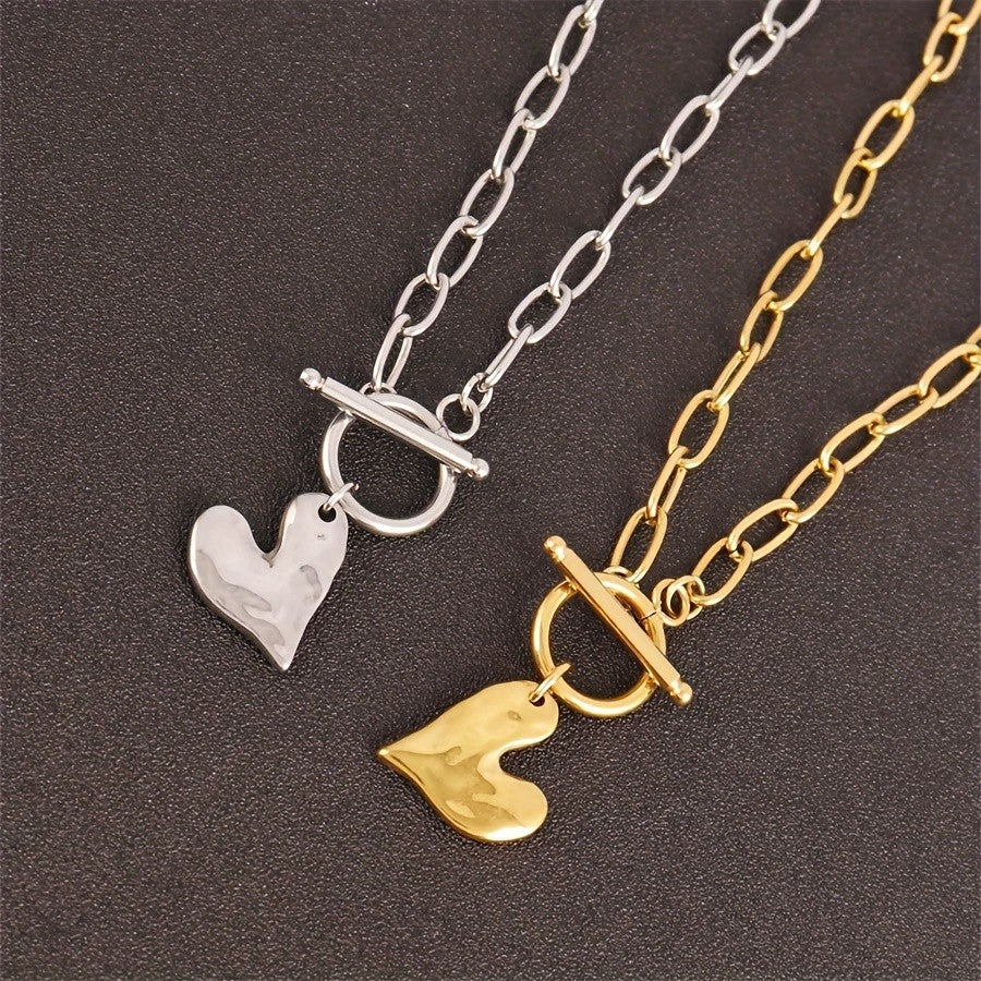 Asymmetric Heart Toggle Necklace