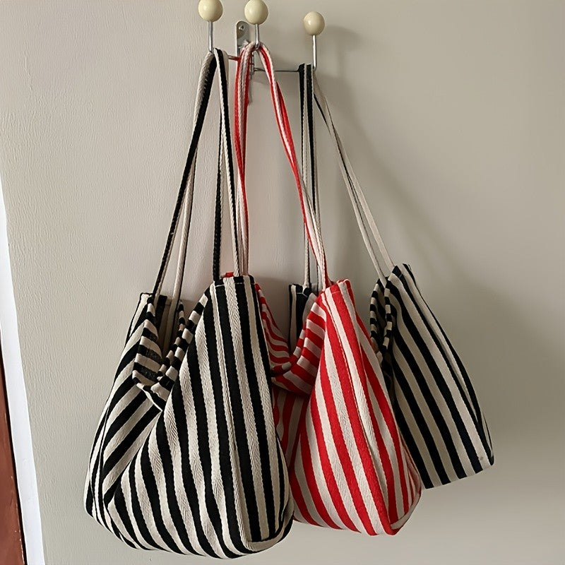 Striped Woven Tote