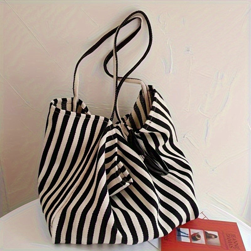 Striped Woven Tote