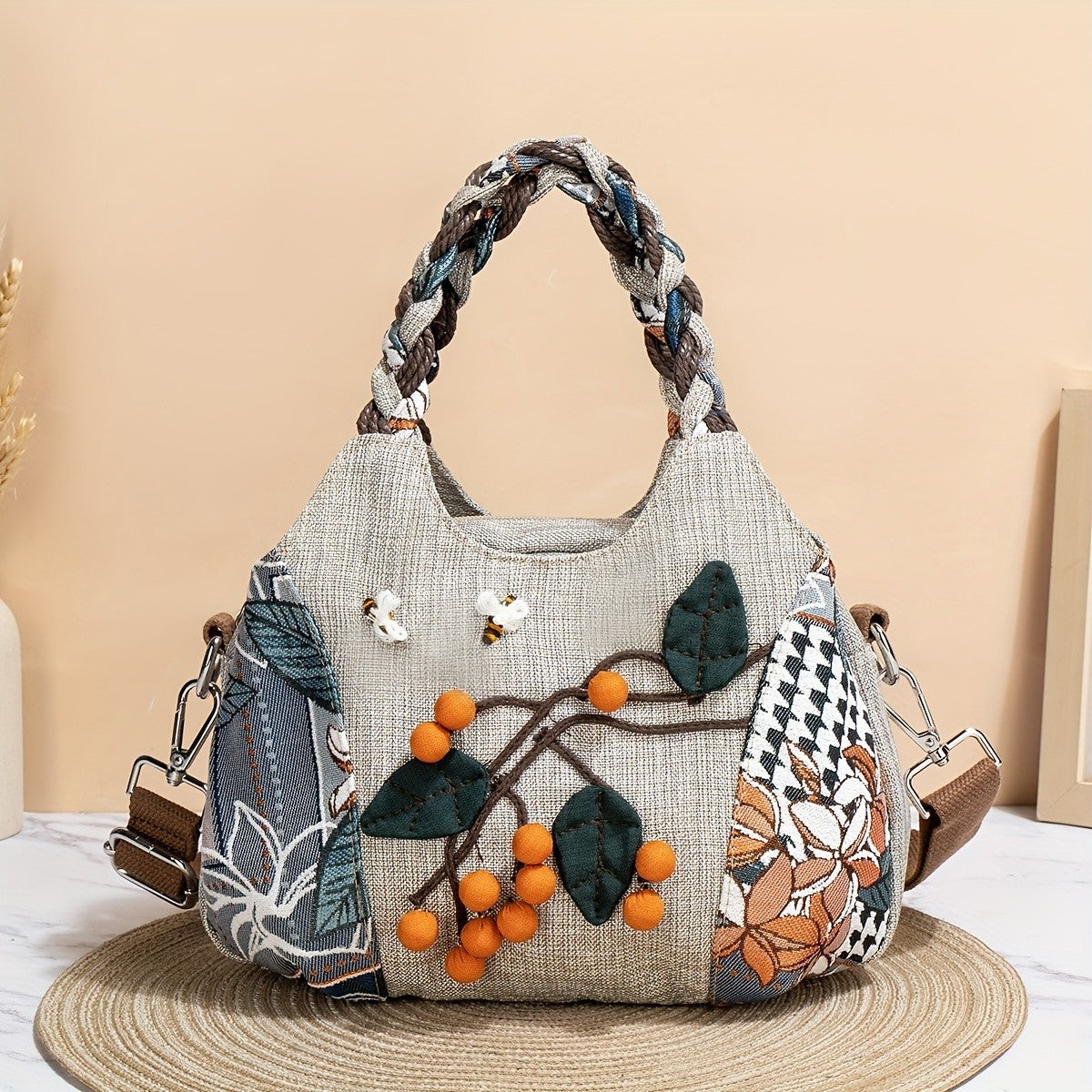 Persimmon & Bee Patchwork Tote
