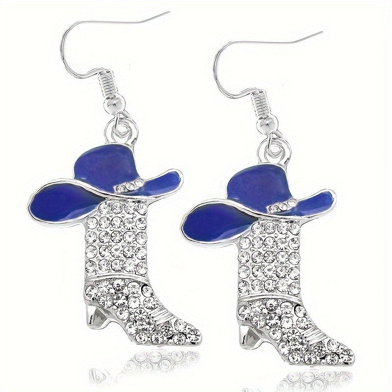 Cowboy Hat & Boots Drop Earrings