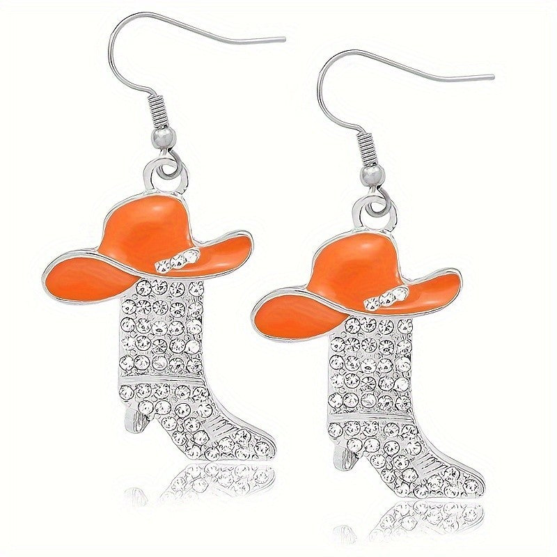 Cowboy Hat & Boots Drop Earrings