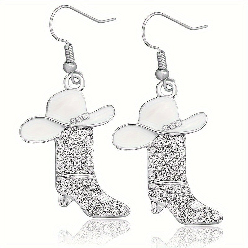 Cowboy Hat & Boots Drop Earrings