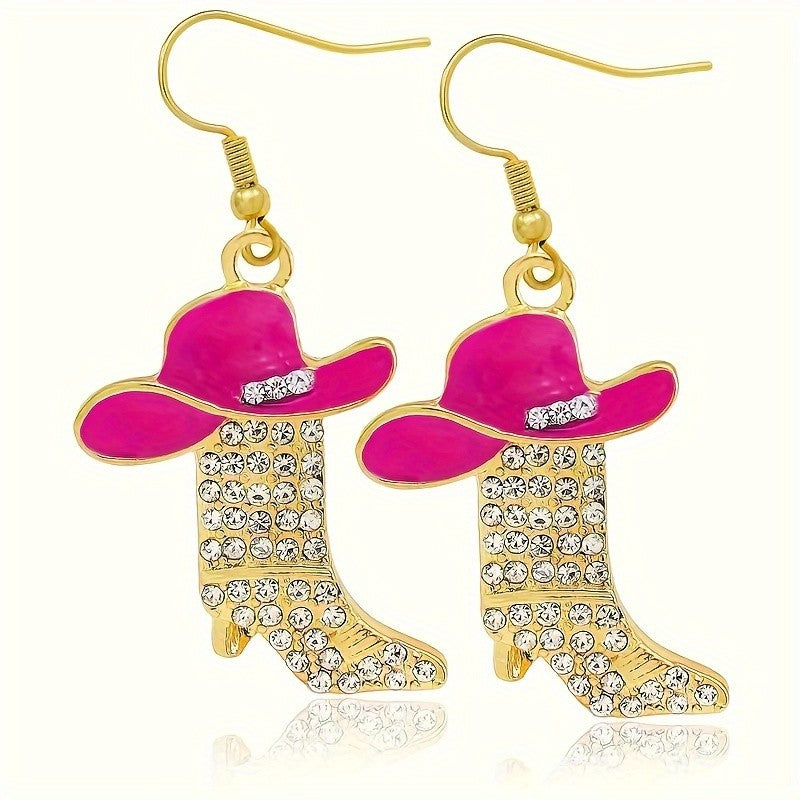 Cowboy Hat & Boots Drop Earrings