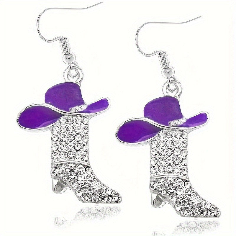 Cowboy Hat & Boots Drop Earrings