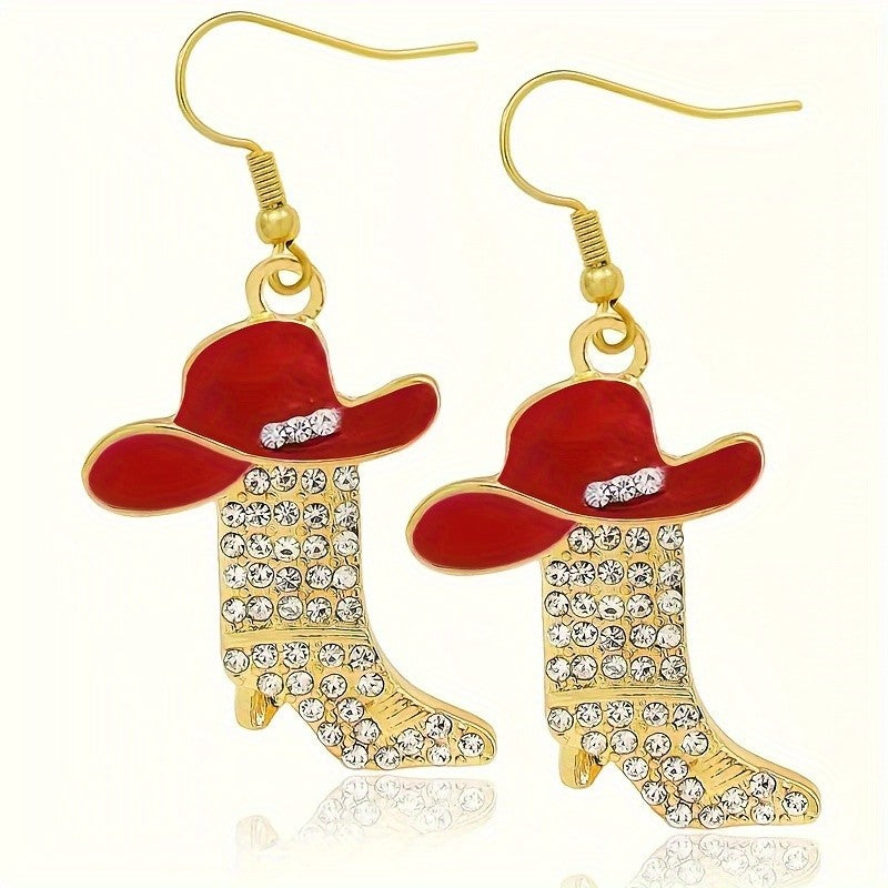 Cowboy Hat & Boots Drop Earrings