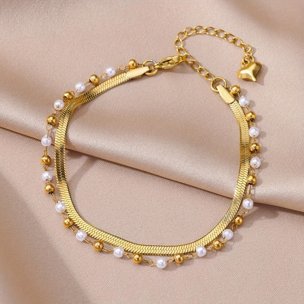 Pearl & Bead Anklet