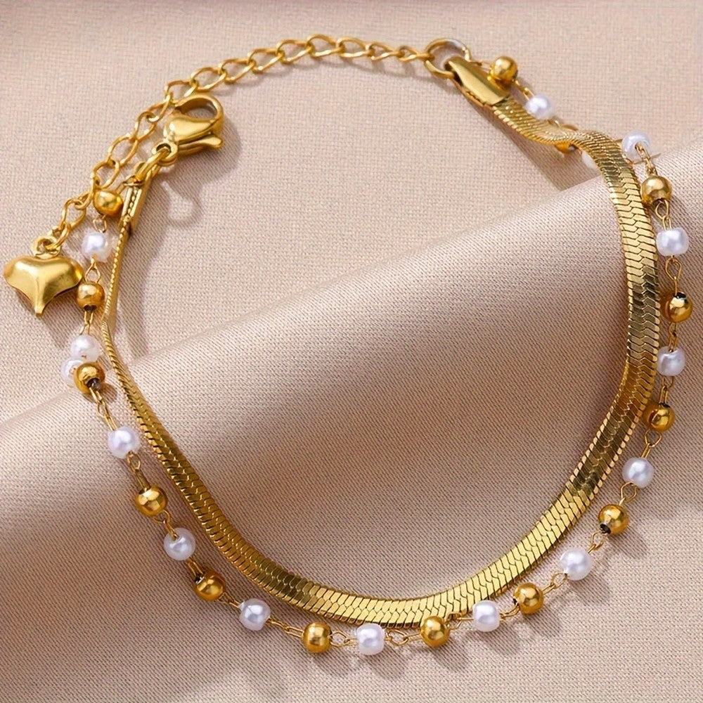 Pearl & Bead Anklet