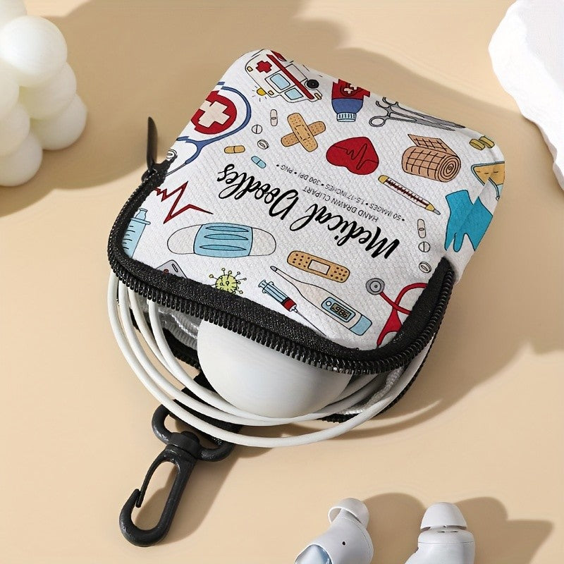 Medical Pattern Zipper Pouch