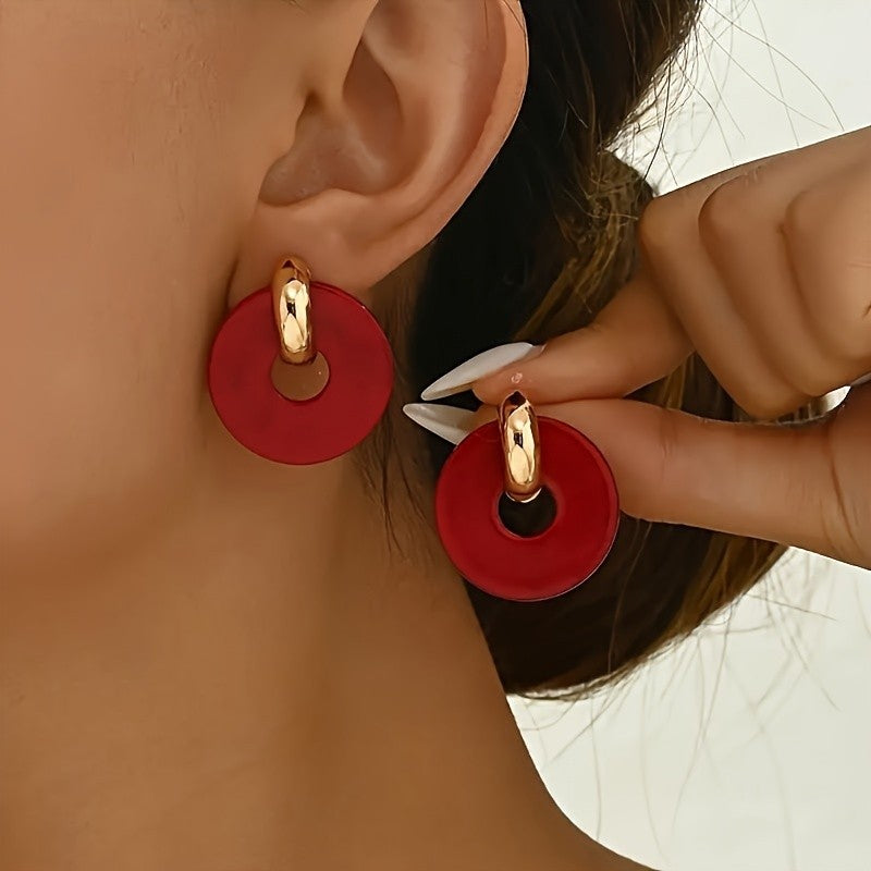 Marbled Resin Disc Earrings