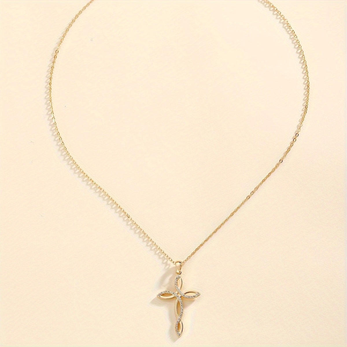 Crystal Interwoven Ribbon Necklace