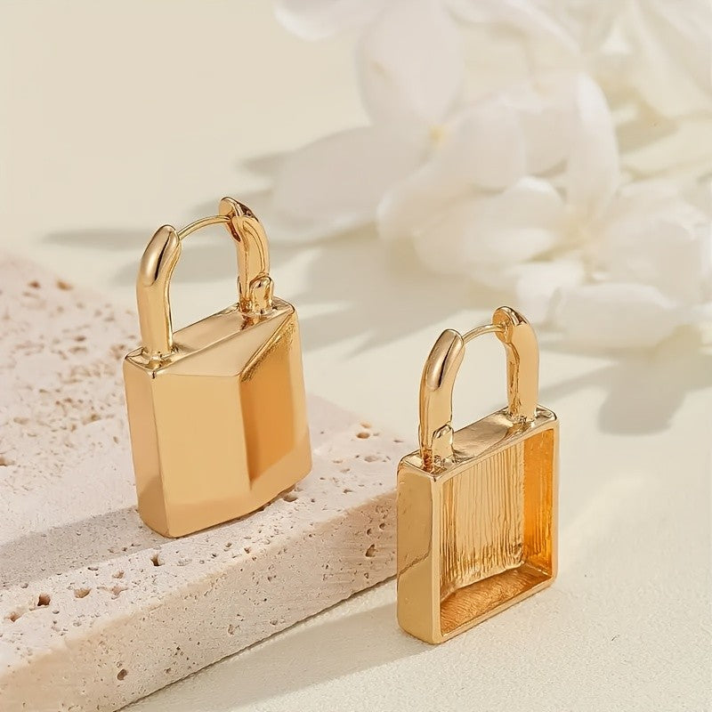 Gold Lock Earrings
