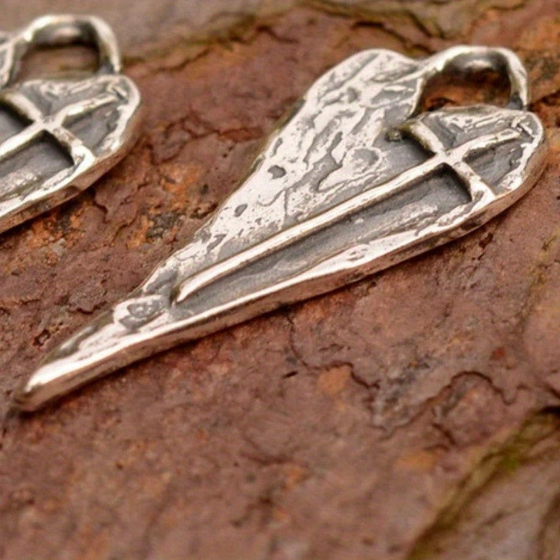 Textured Cross Wing Pendant Necklace