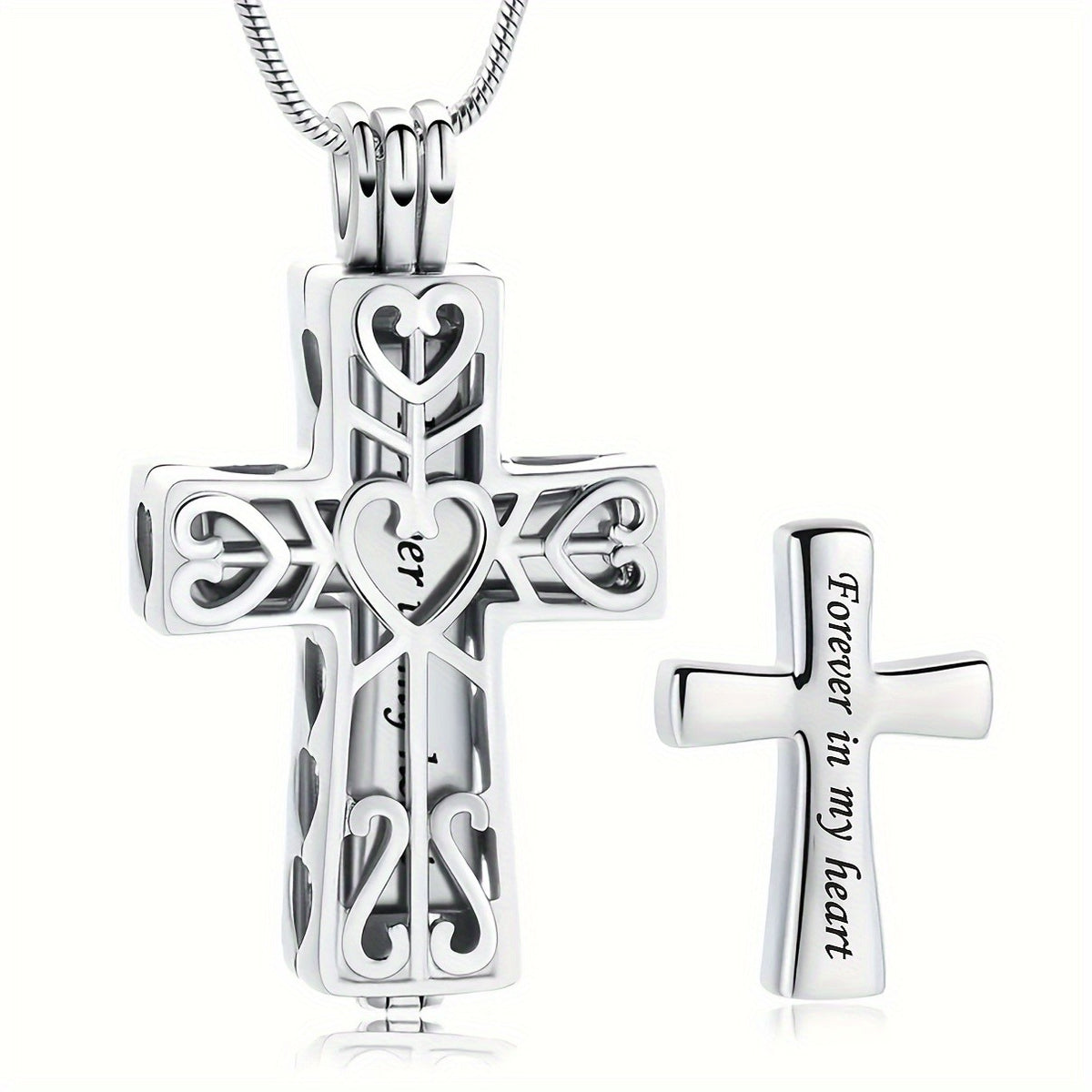 Heart Cross Memorial Necklace