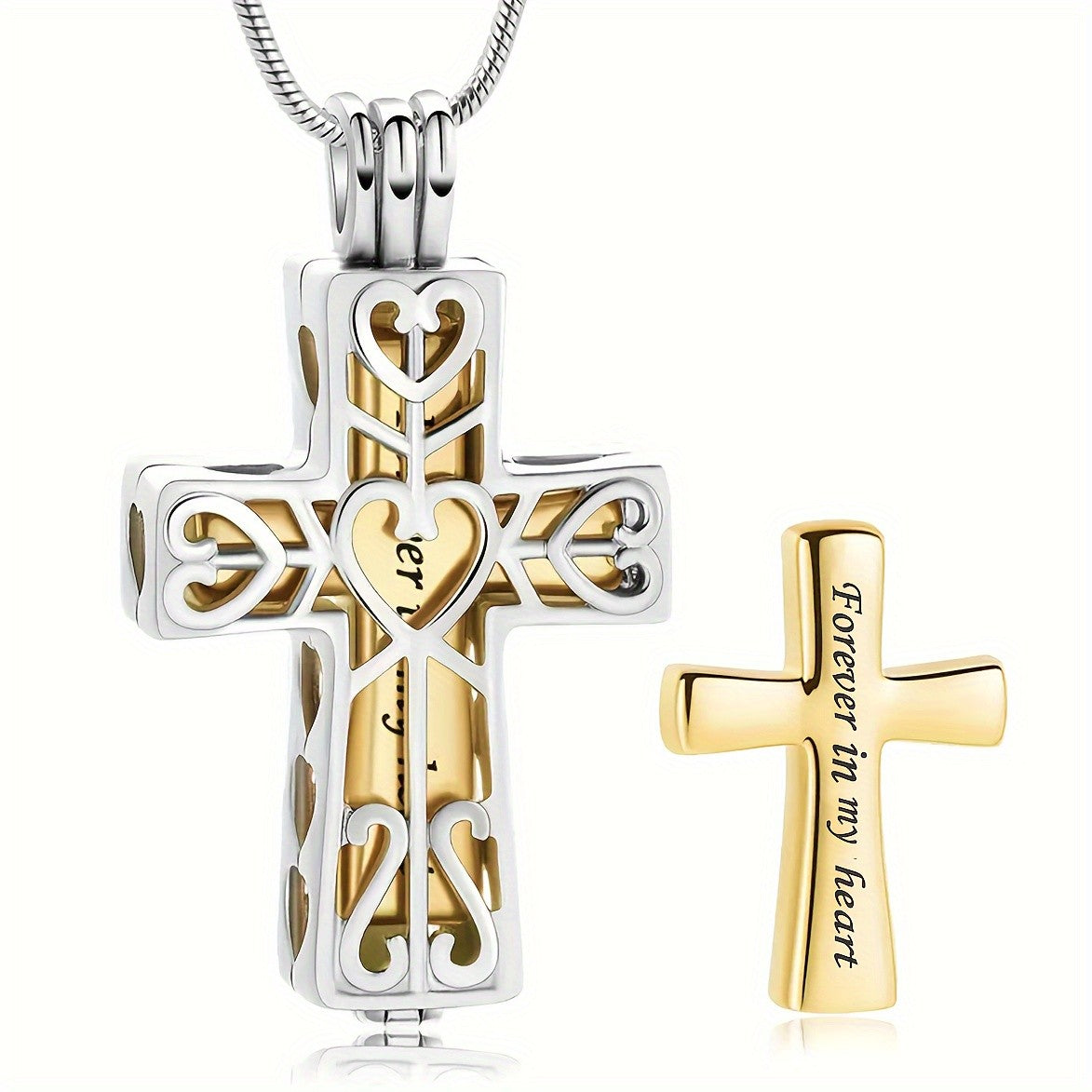 Heart Cross Memorial Necklace