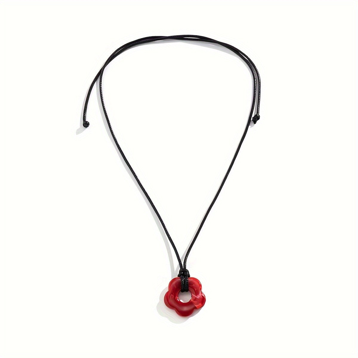 Resin Flower Cord Necklace