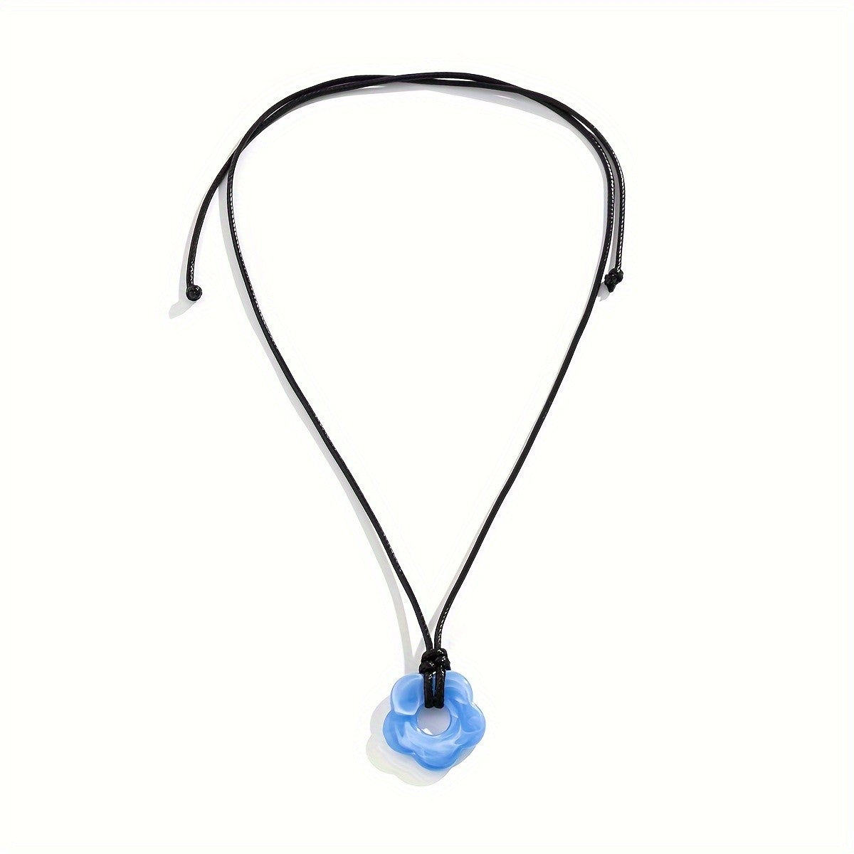 Resin Flower Cord Necklace