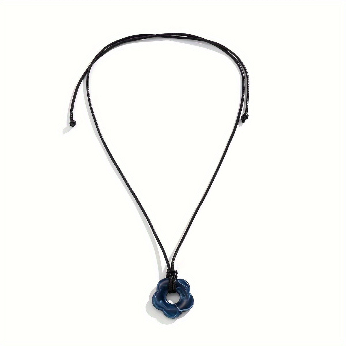 Resin Flower Cord Necklace
