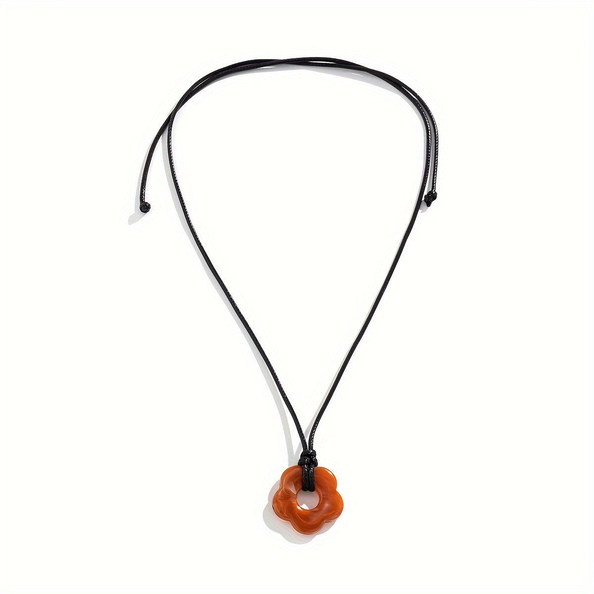 Resin Flower Cord Necklace