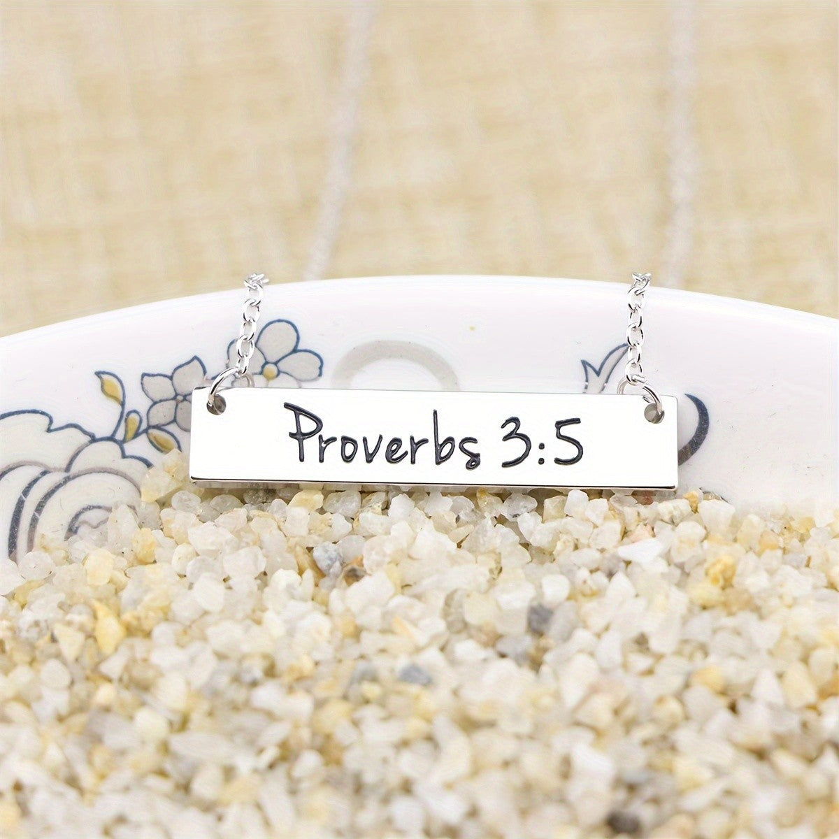 Bible Verse Engraved Bar Necklace