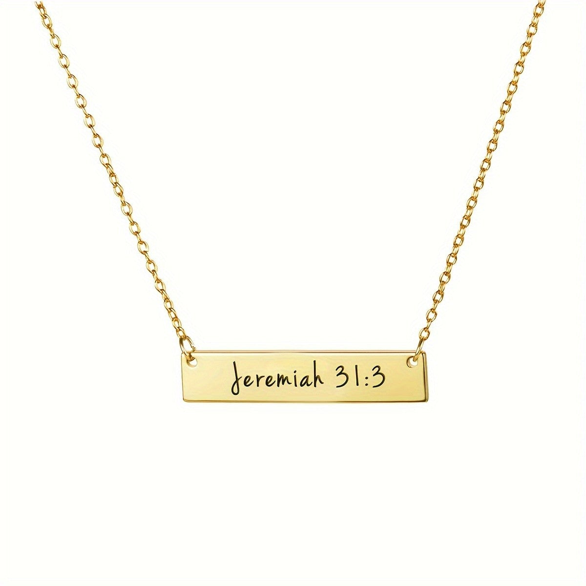Bible Verse Engraved Bar Necklace