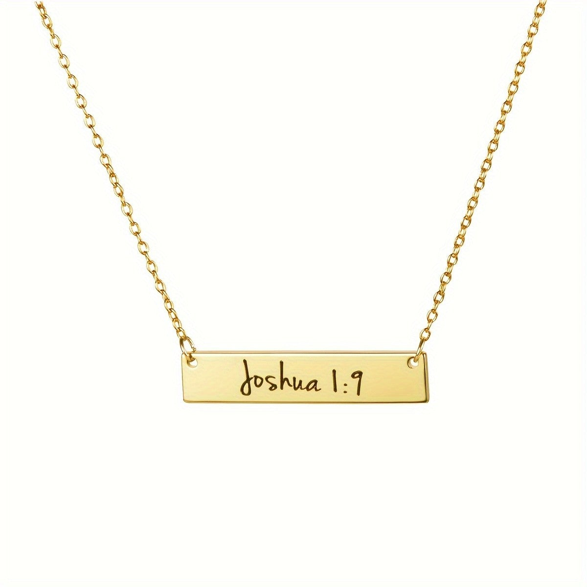 Bible Verse Engraved Bar Necklace