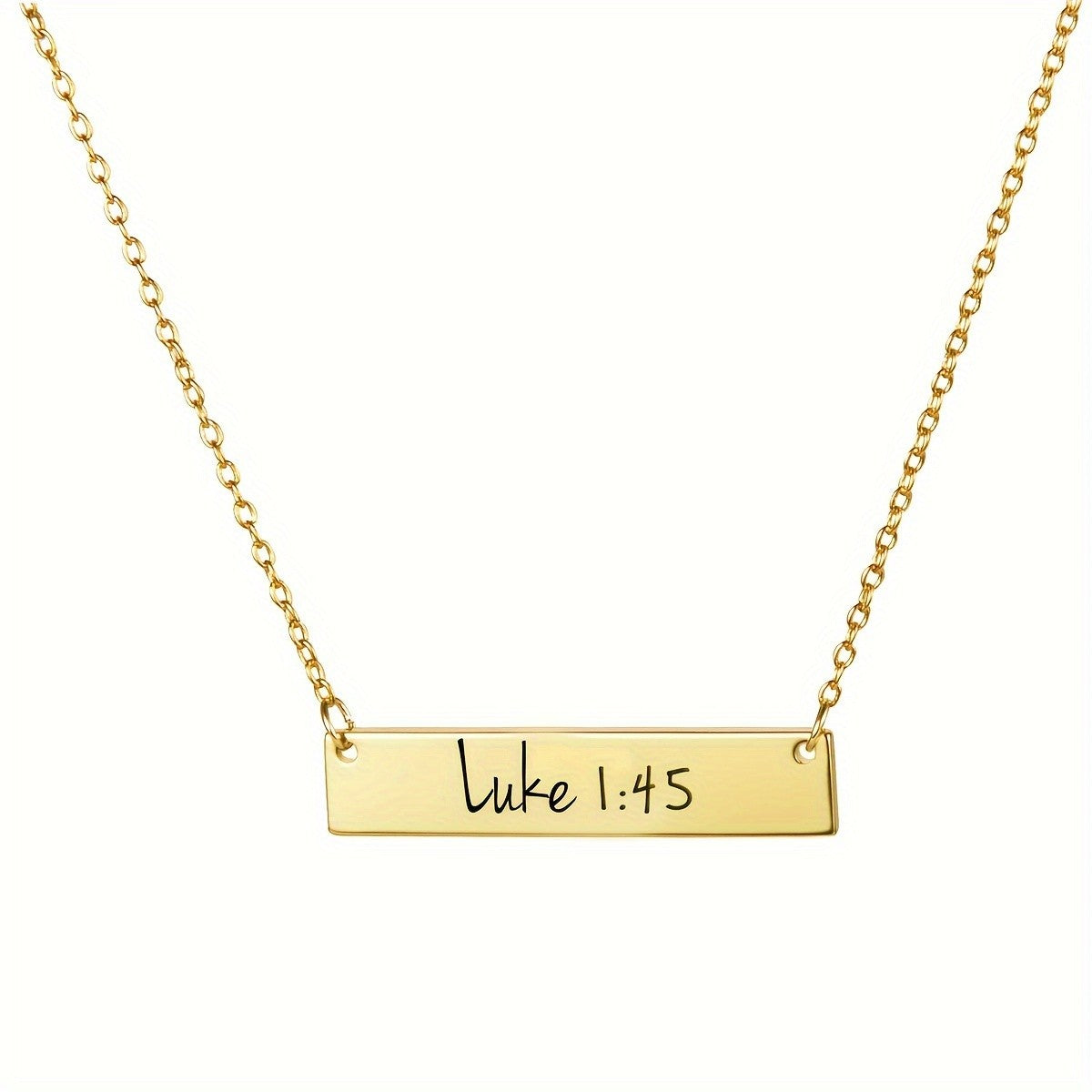 Bible Verse Engraved Bar Necklace