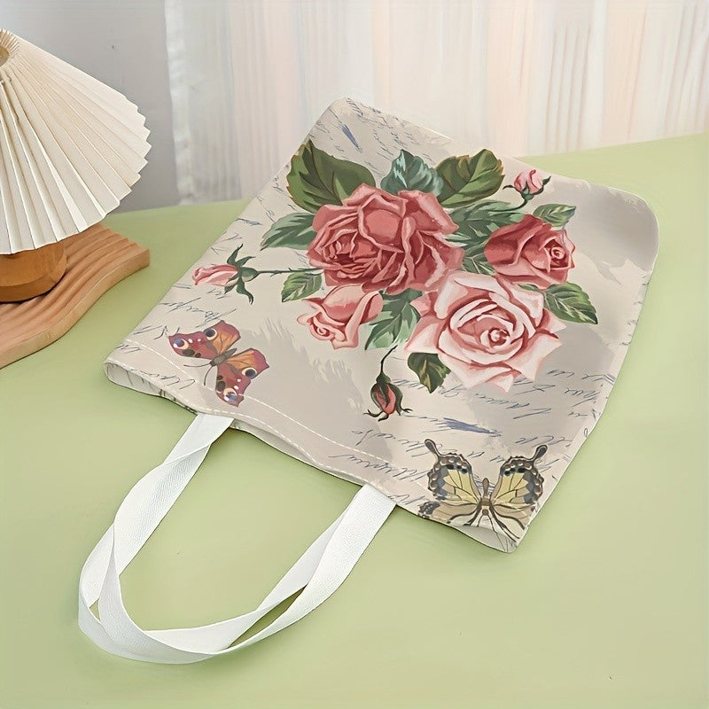 Floral Rose Tote Bag