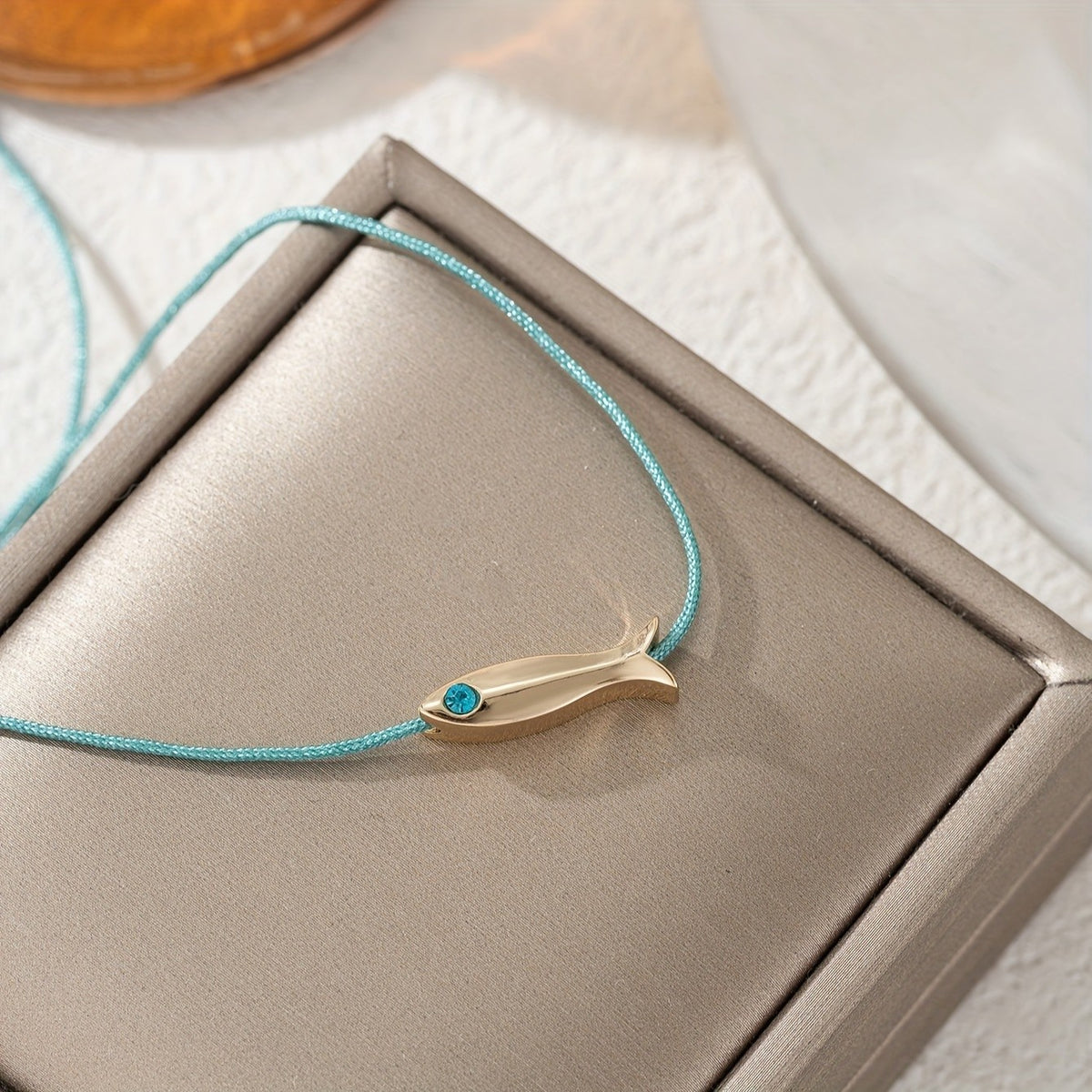 Teal Cord Fish Anklet