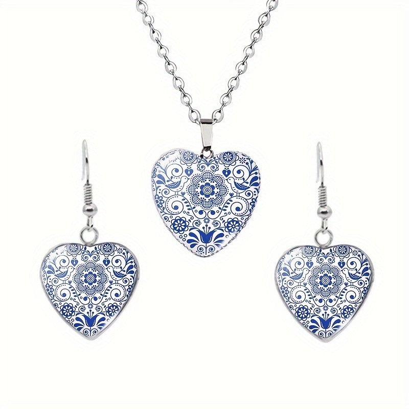 Bird & Floral Heart Jewelry Set