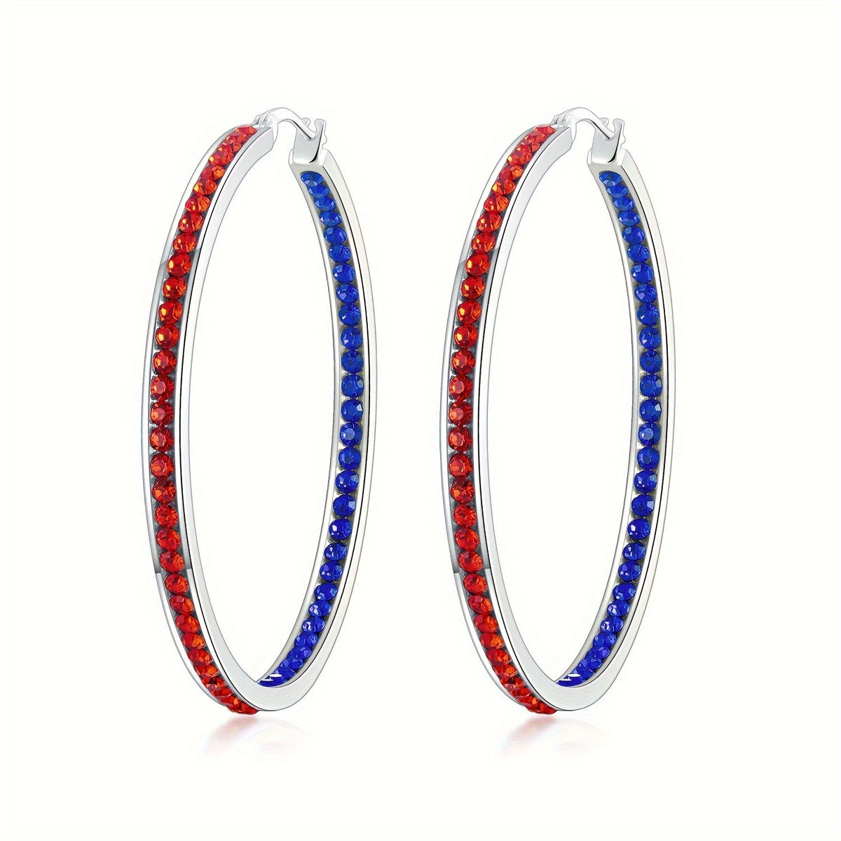 Turquoise Pave Hoop Earrings