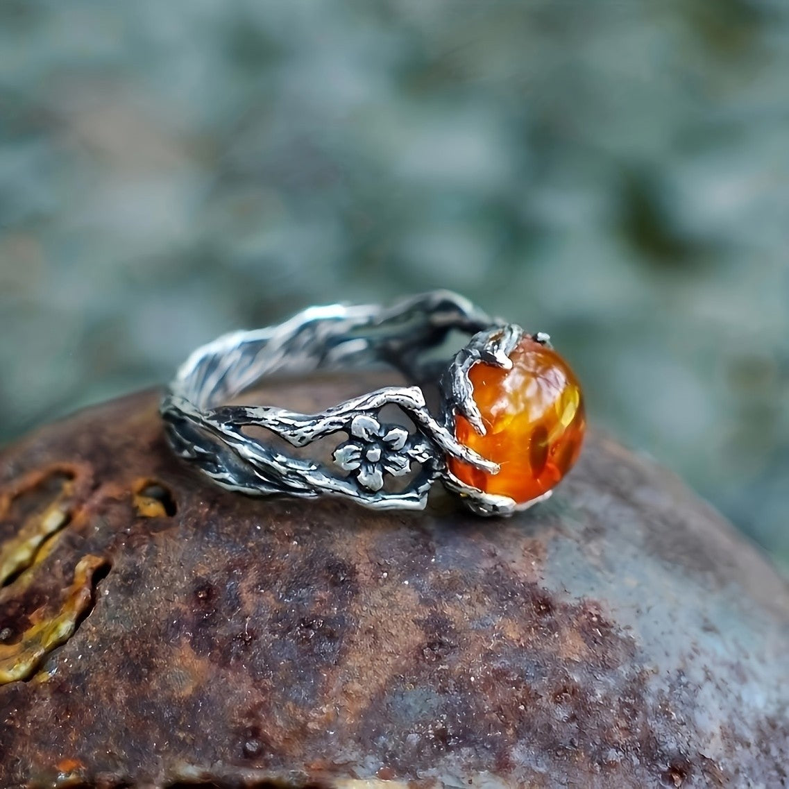 Amber Vine Wrap Ring