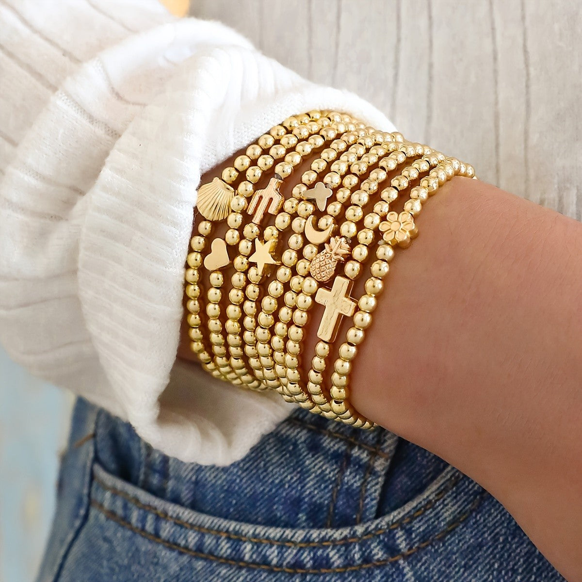 Symbolic Charm Bead Bracelet Set