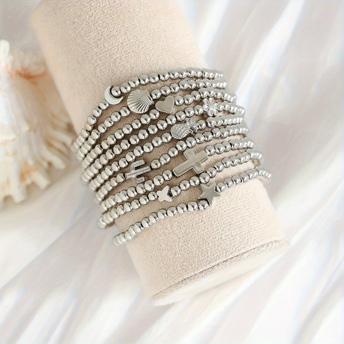 Symbolic Charm Bead Bracelet Set