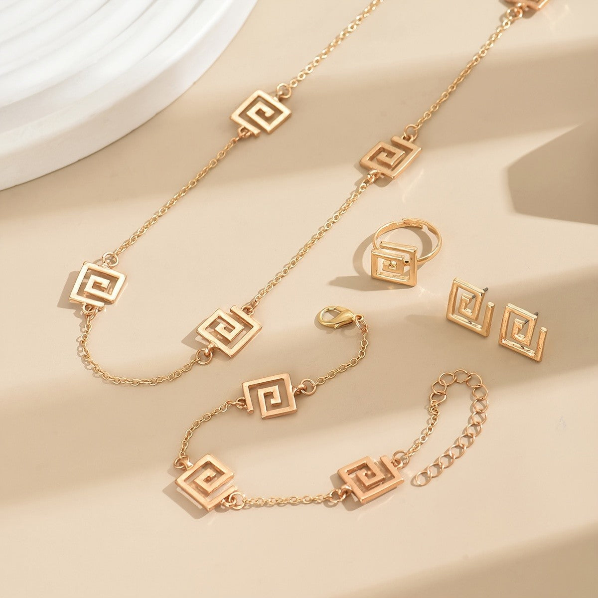 Geometric Square Jewelry Set